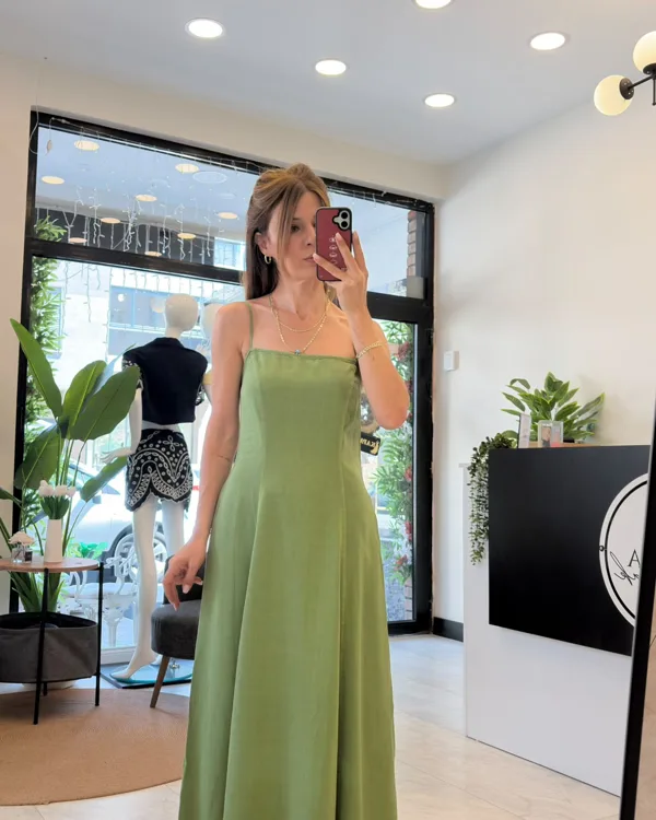 Tencel Elbise Yeşil