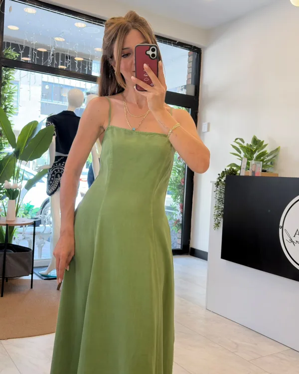 Tencel Elbise Yeşil