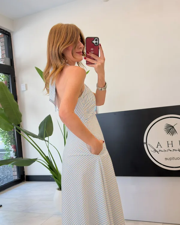 Marina Çizgili Maxi Elbise