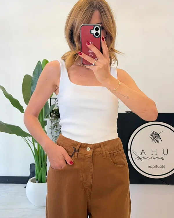 %100 Cotton Tencel Jean Kiremit Kahve (BİR BEDEN KÜÇÜK TERCİH EDİNİZ)
