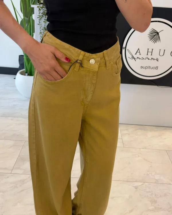 %100 Cotton Tencel Jean Olive (BİR BEDEN KÜÇÜK TERCİH EDİNİZ)