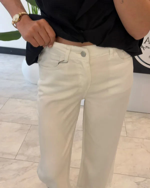 Tencel Jean Bilek Boy Beyaz