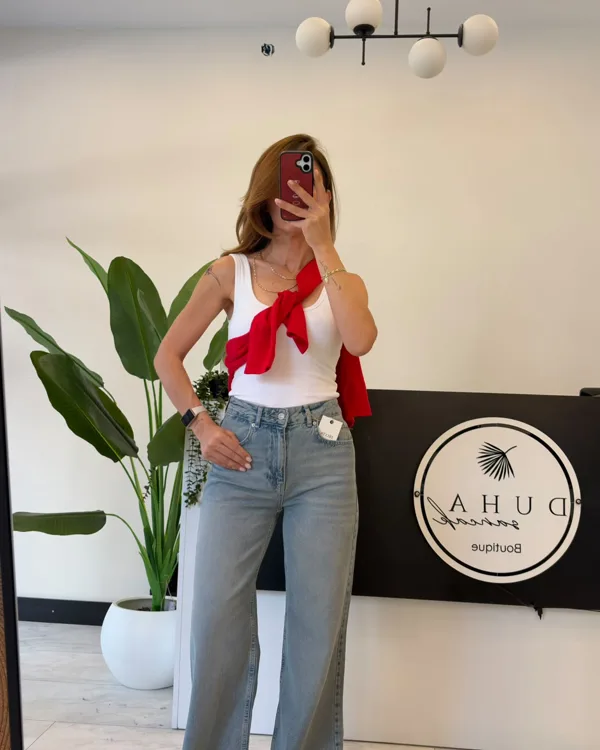 Dilvin %100 Pamuk Eskitme Wideleg  Jean