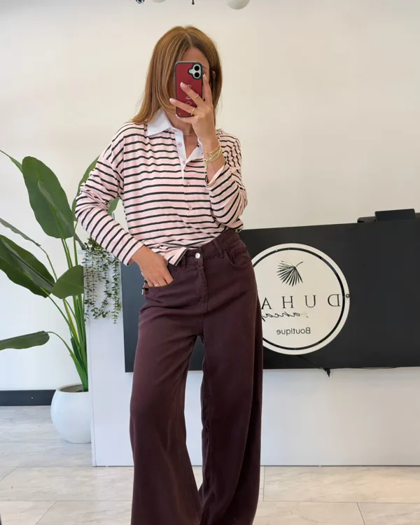 %100 Cotton Tencel Jean Mürdüm 