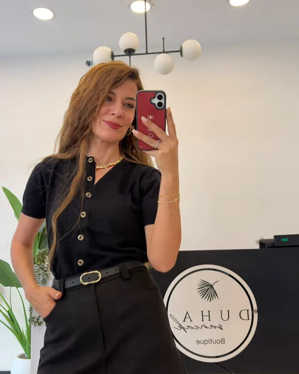 Kısa Kol Triko Standart Beden Siyah