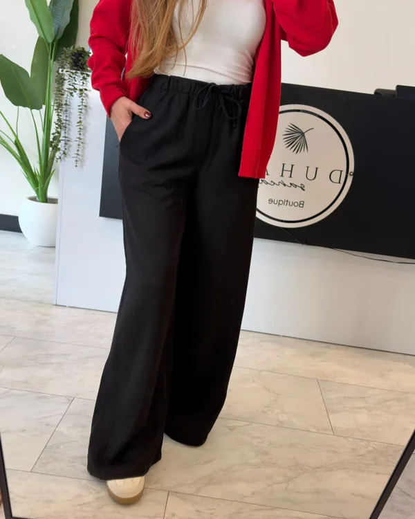 %100 Tencel Beli Lastikli Jean Siyah
