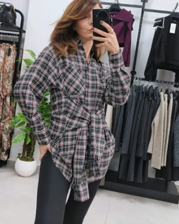 Z*ra model Bel Bağlama Detay Gömlek